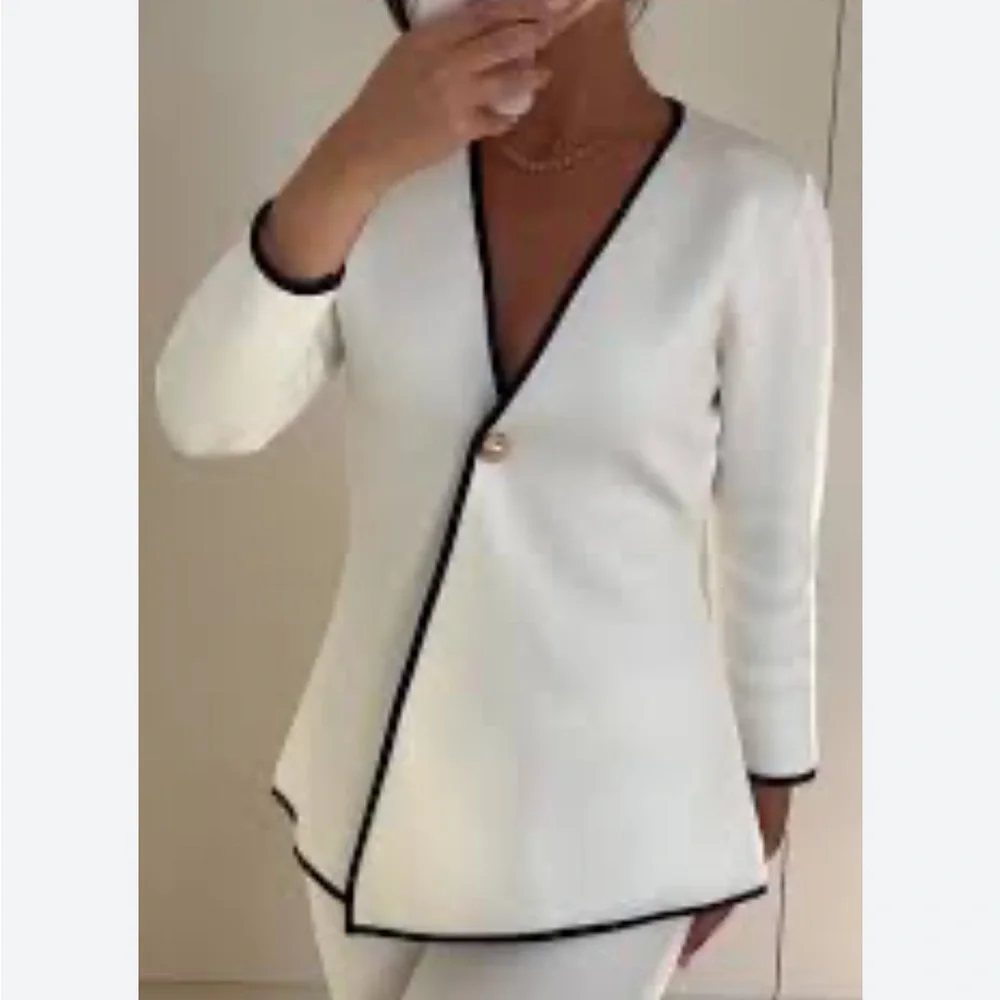 Zara NWT white knit crossover cardigan sweater blazer 4192/105 - Picture 4 of 9